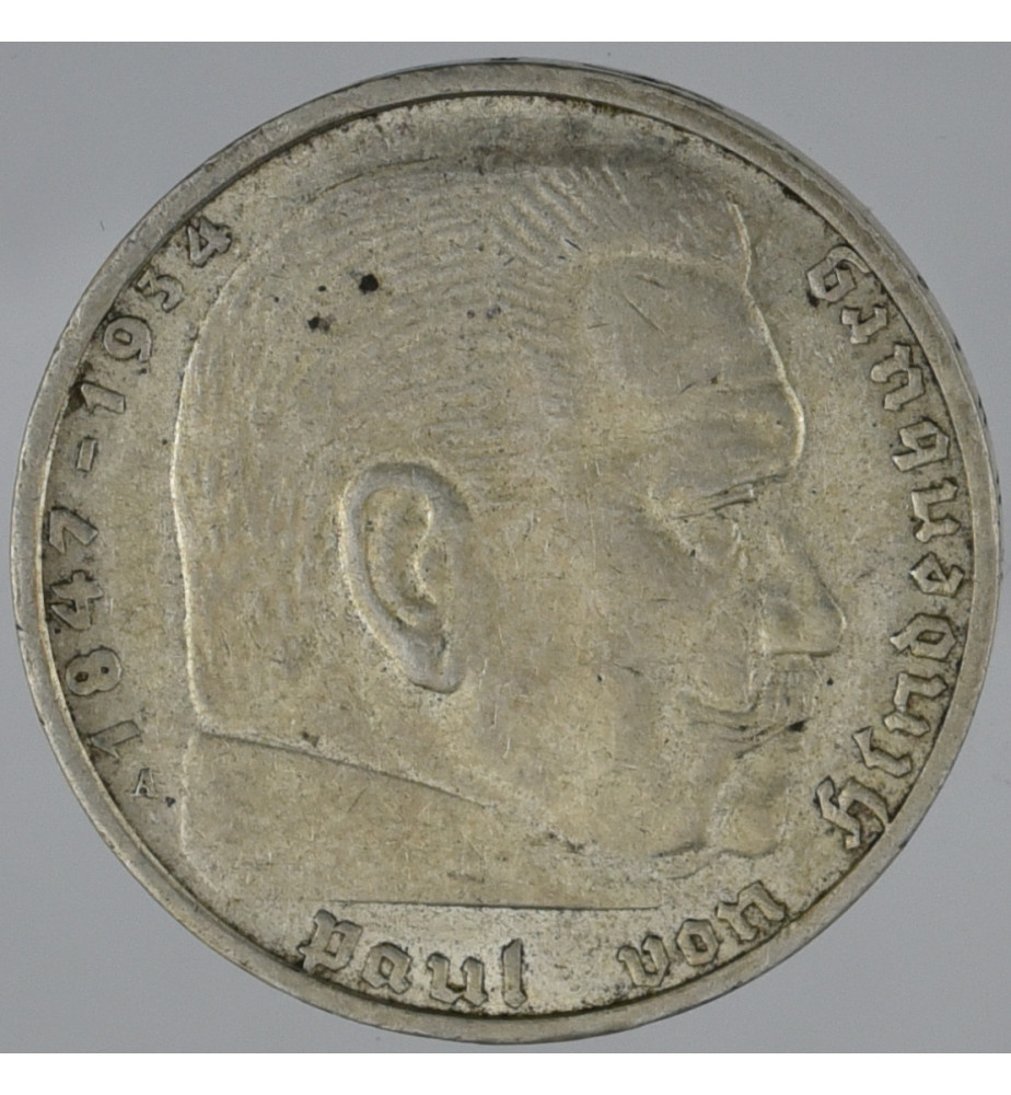 2 Mark Deutsches Reich 1937 Paul Von Hindenburg 2 Mark 1937 A Paul von Hindenburg